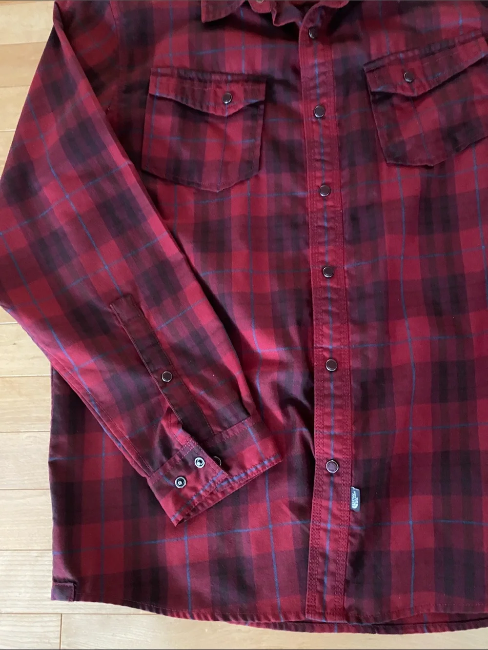 The North Face Red Plaid Long-Sleeve Snap Button-Down Shirt